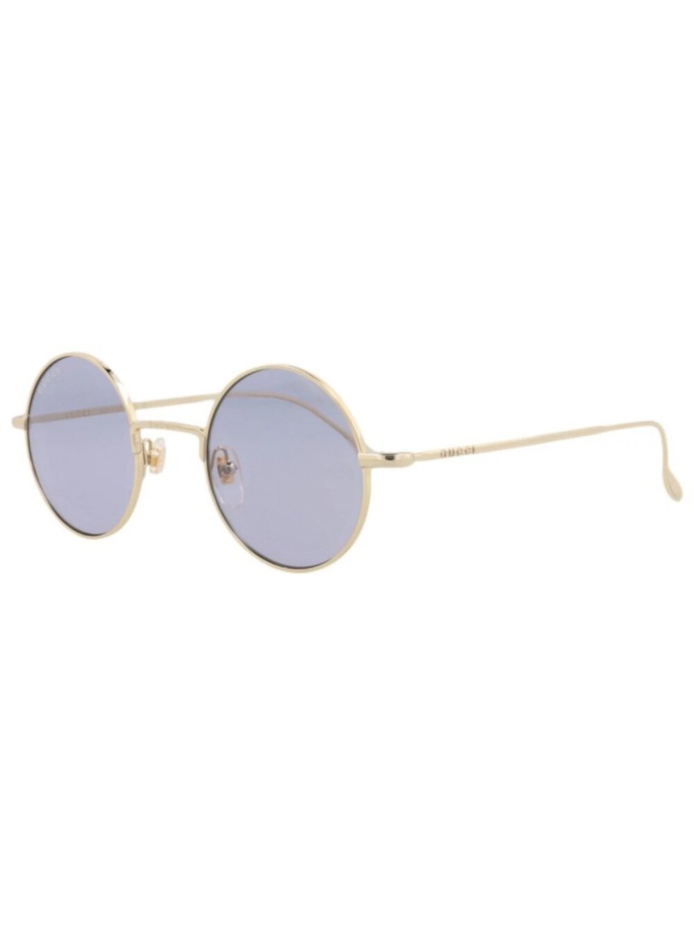 New Gucci Women's Sunglasses Round Oval Metal Frame Gold Gold Violet